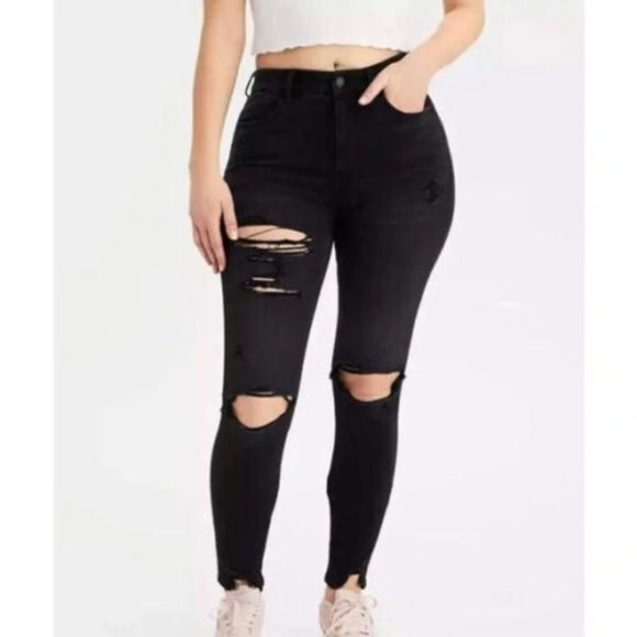 American Eagle Outfitters Denim - American Eagle Curvy Super Hi Rise Jegging Jeans Distressed Plus Size 24 H13693